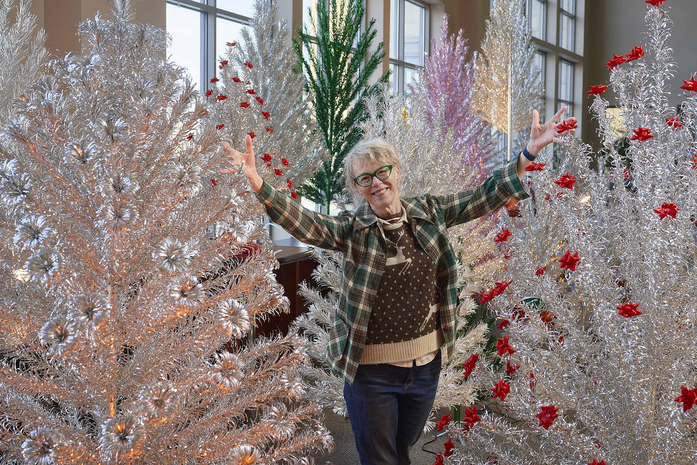 Sparkling forest from Christmases past lights up Wisconsin city